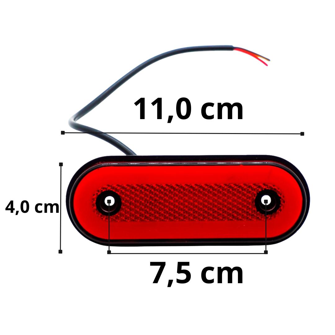kit 10 Lanterna Delimitadora LED 12v 24v Caminhão Vermelha — foto 2